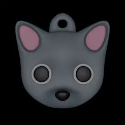 Cat-head-animation.gif Бесплатный STL файл Брелок голова кота・3D-печатная модель для скачивания