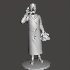 GIF.gif STL file FIGURE OF MR SANZOT ON THE TELEPHONE THE CASTAFIORE'S JEWELS THE ADVENTURES OF TINTIN・Template to download and 3D print