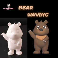 Cod373-Bear-Waving.gif Fichier 3D L'ours fait un signe de la main・Modèle à télécharger et à imprimer en 3D