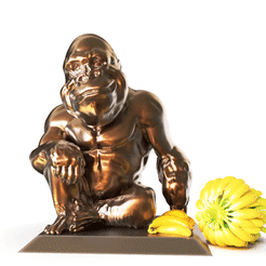 Wall-street-Gorilla.gif STL-Datei Wall Street Bronze Gorilla-Skulptur -Karikatur-New York Giant Harambe Statue・Modell zum Herunterladen und 3D-Drucken, adamchai