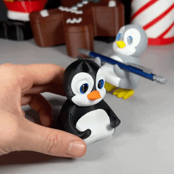 Penguin_gif.gif STL file Standing Penguin Pencil Holder・Model to download and 3D print