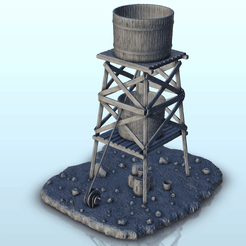 GIF-B11.gif STL file Double water tank with pulley (11) - Six Gun Sound Desperado Old Chronicles Gunfight Gutshot Blackwater Gulch・Model to download and 3D print
