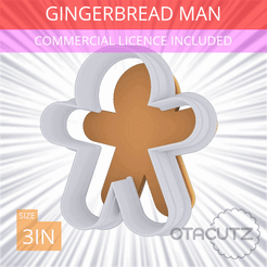 Gingerbread_Man~3in.gif STL file Gingerbread Man Cookie Cutter 3in / 7.6cm・3D printable design to download