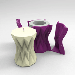 untitled.1830.gif STL file ORIGAMI MOLD FACETATED CEMENT MOULD POLYPLANTER VASE candel・3D printable model to download