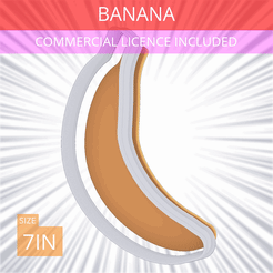 Banana~7in.gif Archivo 3D Cortador de galletas de plátano 7in / 17.8cm・Plan imprimible en 3D para descargar