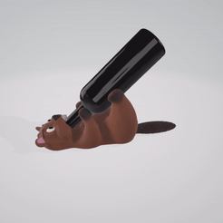 CASTOR-SUPP-BOUTEILLE.gif Archivo STL CASTOR CASTOR SOPORTE BOUTEILLE A VIN PORTABOTELLAS VINO MEME PARA ENDER 3・Modelo para descargar e imprimir en 3D