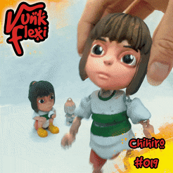 gif01.gif Spirited Away Chihiro Flexi Print-In-Place + figurine et porte-clés