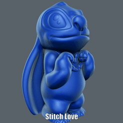 Stitch-Love.gif Fichier STL Stitch Love (Impression facile sans support)・Plan pour imprimante 3D à télécharger, Alsamen