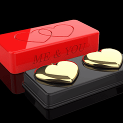 boucle-d'oreilles-boite.gif Fichier STL Coffret bijoux - Jewelry box - Pendentif cœur - Heart pendant・Design imprimable en 3D à télécharger