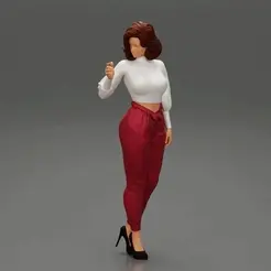 ezgif.com-gif-maker-1.gif Fichier 3D Portrait en pied d'une jeune femme en chemise et pantalon blancs・Design pour imprimante 3D à télécharger