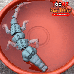 gif.gif OBJ file cute articulated crocodile・Model to download and 3D print, ToonzFactory
