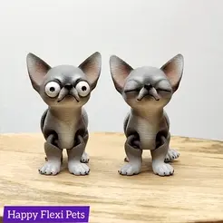 Richard-main.gif STL file Richard the Chihuahua - articulated toy dog・3D printer model to download, HappyFlexiPets