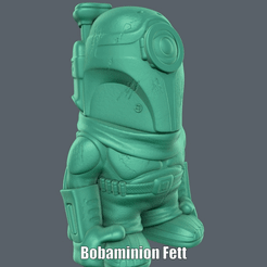 Bobaminion-Fett.gif STL file BobaMinion Fett (Easy print no support)・3D printer model to download, Alsamen