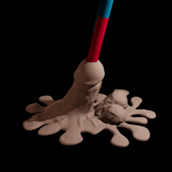 melted-penholder-dick.gif STL file Pen Holder Melted dick and balls・3D printing template to download
