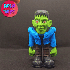My-Video2.gif STL file PRINT-IN-PLACE ARTICULATED Frankenstein no support・Model to download and 3D print