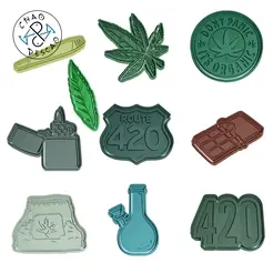 ezgif.com-gif-maker.gif Cannabis 420 Collection (10 files) - Cookie Cutter - Fondant - Polymer Clay