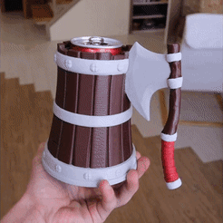 My Video 44444.gif barrel with an ax mug for can
