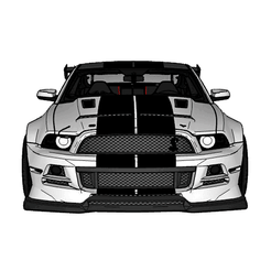 Ford-Mustang-Shelby-GT500.gif STL-Datei Ford Mustang Shelby GT500・3D-druckbare Vorlage zum herunterladen