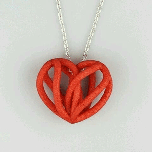 Pendant  necklace ' Oh my heart' 3d printed jewelry