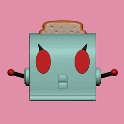 Rosie-Mov-2.gif Fichier STL Robotina Toaster Les Jetsons (Rosie Les Jetsons) FAN ART・Modèle pour imprimante 3D à télécharger