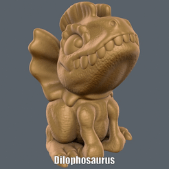Dilophosaurus.gif Download STL file Dilophosaurus (Easy print no support) • 3D print model, Alsamen