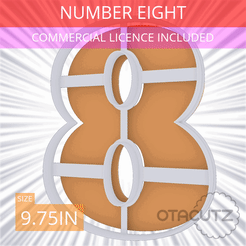 Number_Eight~9.75in.gif STL file Number Eight Cookie Cutter 9.75in / 24.8cm・3D printing template to download