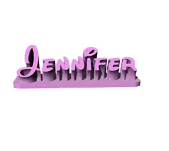 Jennifer.gif Archivo STL Jennifer Placa de escritorio con nombre CURVO・Objeto de impresión 3D para descargar, Khanna3D