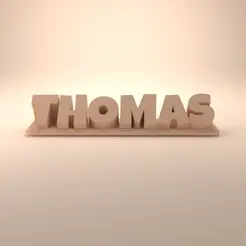 Thomas_Playful.gif STL file Thomas 3D Nametag - 5 Fonts・3D print model to download