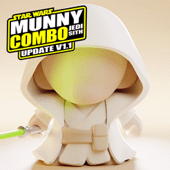 MunnyCombo_JediSith_Sliced_1k.gif STL file Munny Combo | Star Wars Jedi & Sith | Articulated Artoy Figurine・3D printable model to download