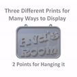 Ava-GIF.gif Ava's Room Sign - Includes desk stand, wall hanging points and door mounting points - Can be filled with Crafting Resin