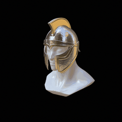 spartan-helm-2.gif STL file 2. slightly broken Helmet fantasy sparta・3D printing model to download