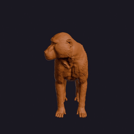 Realistic Baboon Looking Side Animal Sculpture