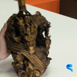 Chinese-Dragon-Wine-Holder-GIF-1.gif 3D file Chinese Dragon Wine Holder・3D printer model to download