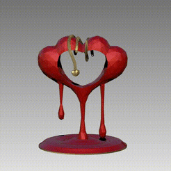 ZBrush-Movie-1.gif OBJ-Datei Lowpoly-Valentine Hearts Stand herunterladen • 3D-druckbare Vorlage, Darius_Shem
