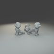 toy_poodle.gif Low polygon toy poodle 3D print model  in three poses