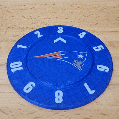New England Patriots Drink Count Coaster (Single & Multi Color) 3D model