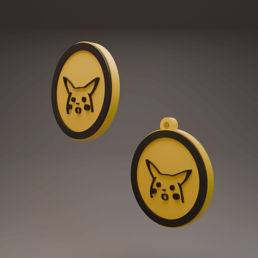 Surprised Pikachu - Pokemon - Keychain and Coin/Badge