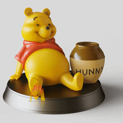Winnie-the-Pooh-Liw-Down-Version.gif STL file Pooh - Winnie the Pooh-Lie down pose version-FANART FIGURINE・3D printable model to download