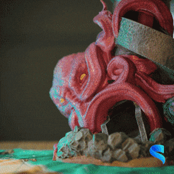 Kraken-Dice-Thrower.gif Fichier STL Lanceur de dés Kraken・Modèle à télécharger et à imprimer en 3D