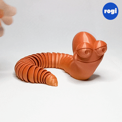 Sequence-01.gif Download STL file EARTHWORM CARTOON ARTICULATED • 3D printing model, rogistudios