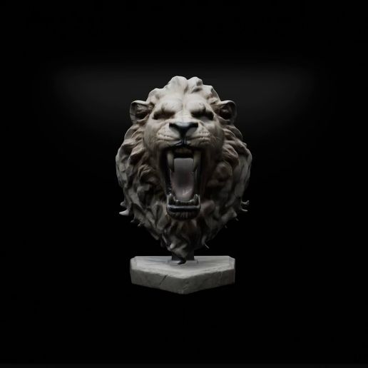 0001-0080.mp4 lion bust and Uv map textures
