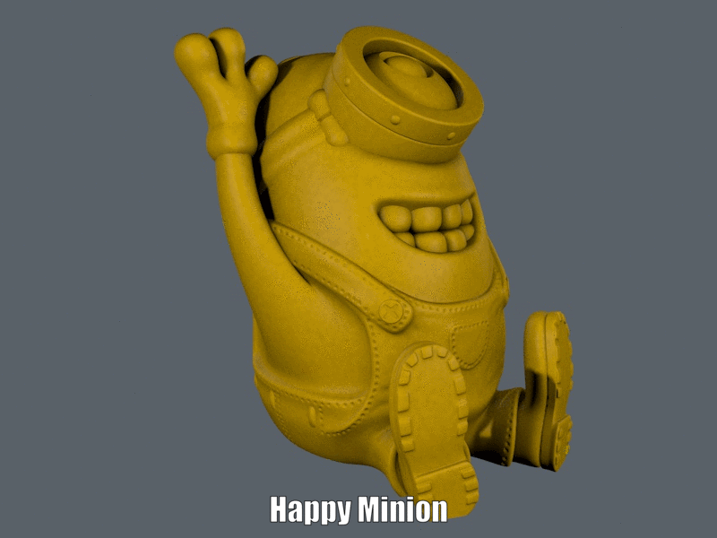 Happy Minion.gif Télécharger fichier STL gratuit Happy Minion (Impression facile sans support) • Objet pour impression 3D, Alsamen