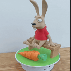 LAPIN.gif 3D file Carrot-loving rabbit・3D printable design to download