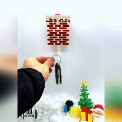 ezgif.com-gif-maker-36.gif Fichier STL gratuit 🎅NOËL MURALE PORTE-CLÉS🎅.・Design pour imprimante 3D à télécharger
