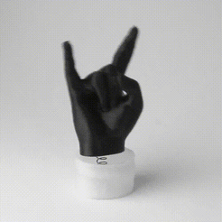 mano_cornuta.gif Archivo 3D Mano Cornuta, SIgn of The Horns, Rock Hand, Metal Hand・Diseño de impresora 3D para descargar, Papiertier