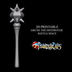 GRUNE-MACE-GIF.gif STL file 3D PRINTABLE GRUNE THE DESTROYER BATTLE MACE THUNDERCATS・3D printable model to download