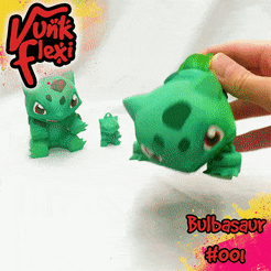BulbGif02.gif Free STL file Pokemon Bulbasaur Flexi Print-In-Place + figure & keychain・3D print design to download