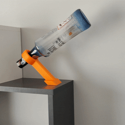 bottleholder.gif STL file Balanced Bottle Holder・Template to download and 3D print
