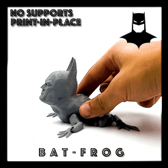 BAT-FROG Fichier STL Batman Flexi Toad Frog articulé print-in-place pas de supports・Plan pour imprimante 3D à télécharger, sliceables