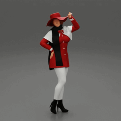 ezgif.com-gif-maker-23.gif 3D file Girl in christmas costume with hat standing and posing・3D printer model to download